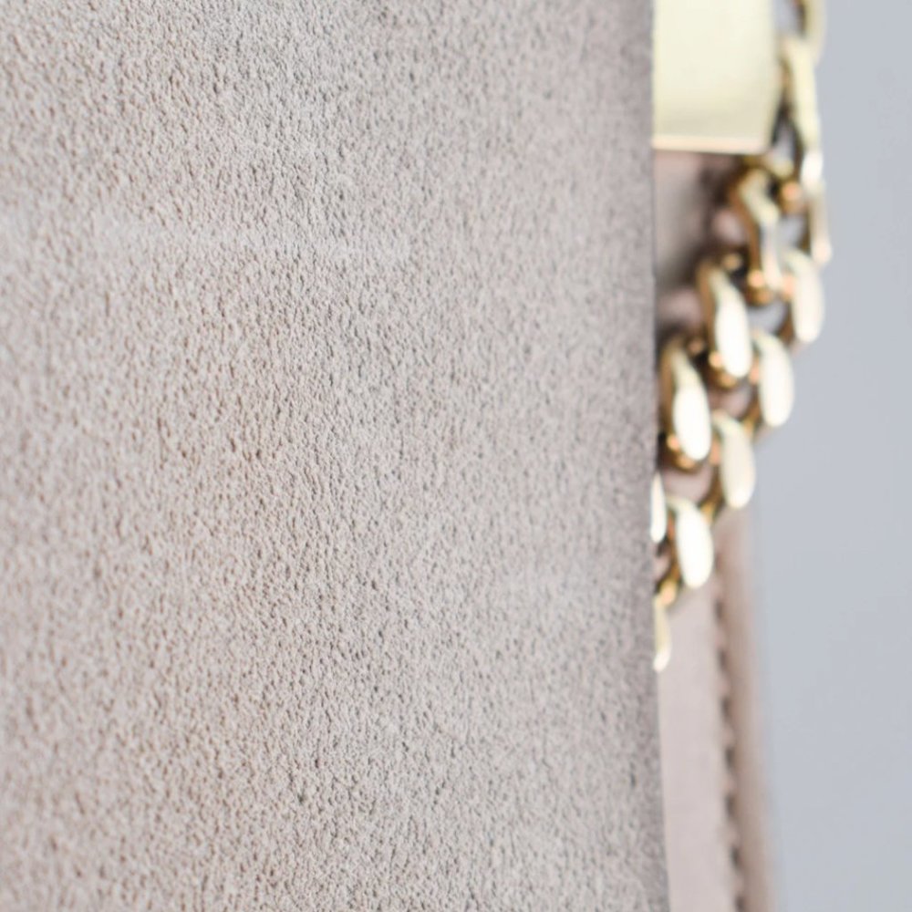 CHLOE LIGHT GREY LEATHER/SUEDE FAYE MEDIUM SHOULDE - Picture 3 of 11